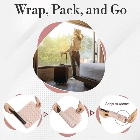 Pink silicone Portable Hair Straightener Insulation Pad - countertop protector - Picture 3 of 8